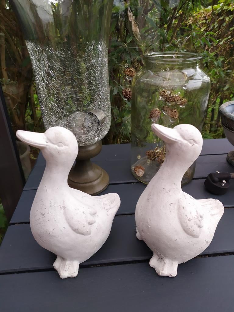 Canards en pierre gris blanc J-Line en parfait état, Jardin & Terrasse, Enlèvement ou Envoi