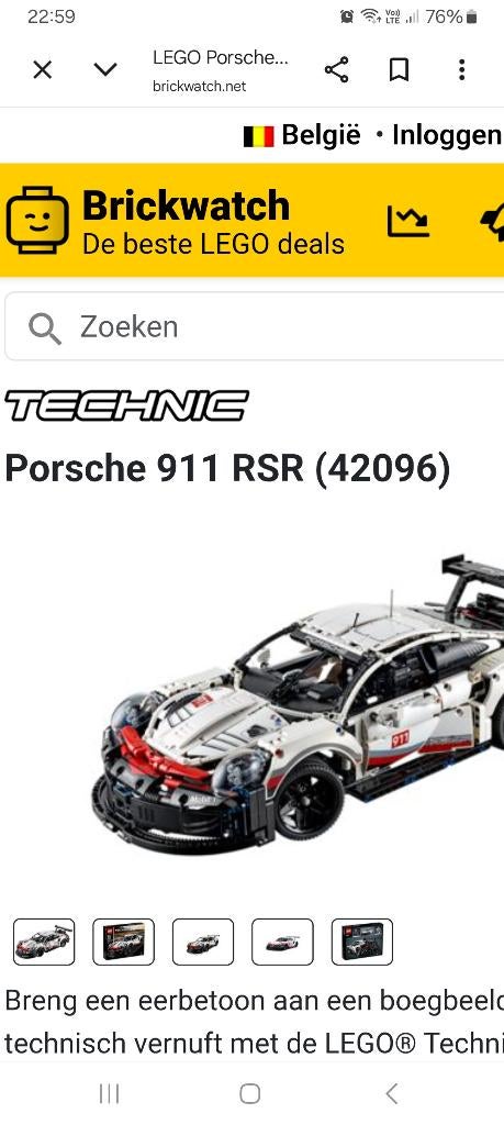 Lego porsche 911 RSR ( 42096 ), Ophalen, Nieuw