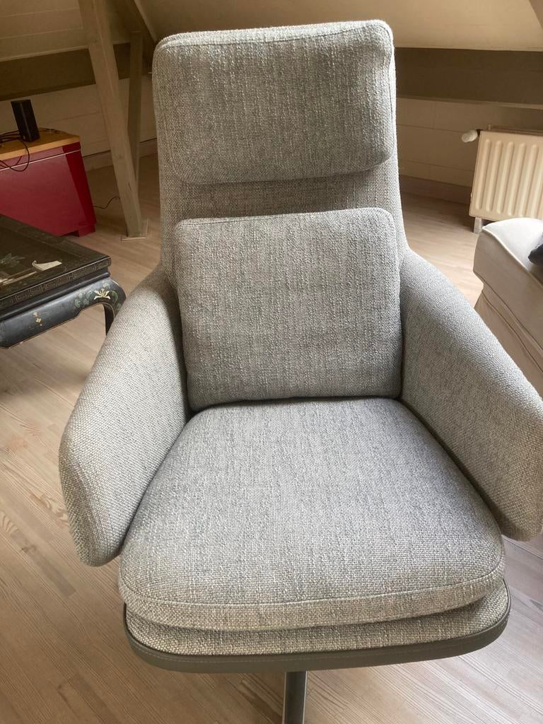 Vitra  fauteuil in grijs stof en leder, Ophalen, Zo goed als nieuw, Stof