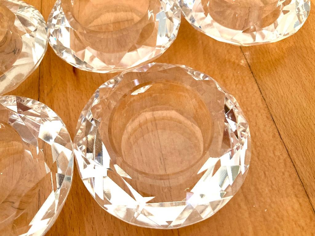 Lot de 6 bougeoirs en verre avec facettes, Enlèvement, Neuf