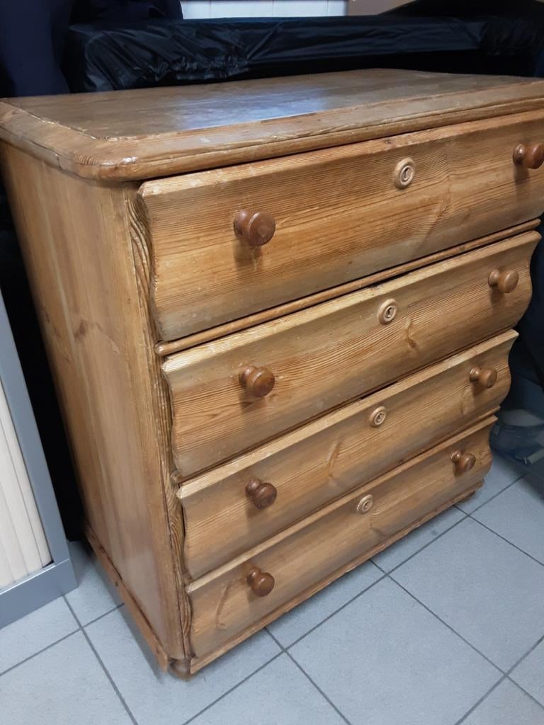 Oudgrenen ladenkast met 4 laden, Ophalen