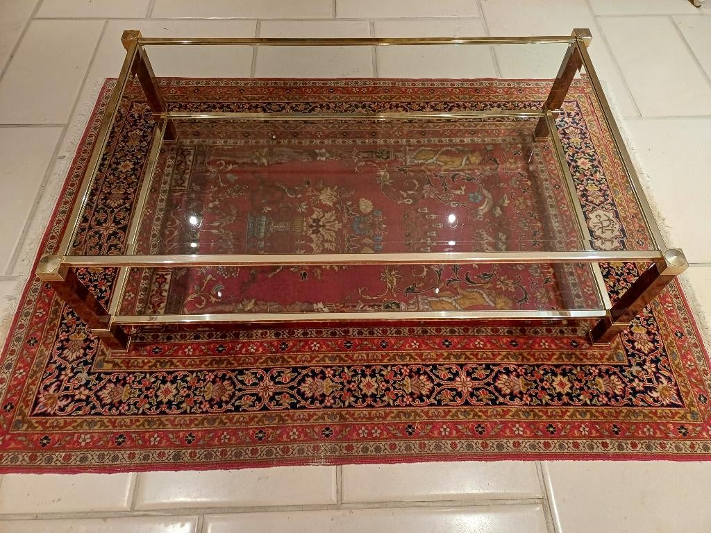 Vintage salontafel + bijzettafel, Huis en Inrichting, Ophalen, Gebruikt, Metaal of Aluminium, Vintage