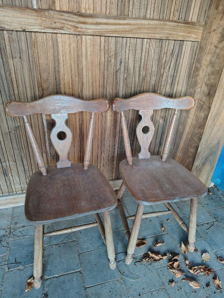 4 houten stoelen. Goede staat. Koopje!, Huis en Inrichting, Stoelen, Ophalen, Gebruikt, Hout, Vier