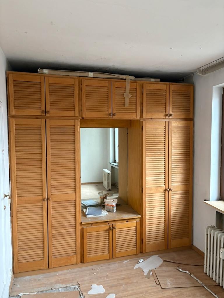 Grande armoire en bois, Huis en Inrichting, Kasten | Kleerkasten, Ophalen, Gebruikt, Grenenhout, 200 cm of meer
