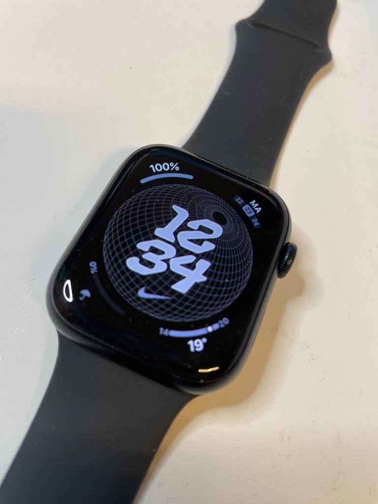 Apple Watch series 9 45mm, Handtassen en Accessoires, Smartwatches, Gebruikt, Zwart, IOS, Ophalen of Verzenden