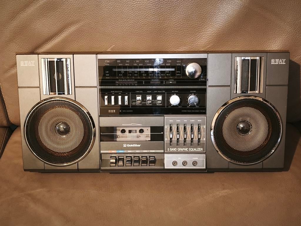 GoldStar TSR-850 radio cassette speler vintage boombox, Ophalen, Zo goed als nieuw, Radio