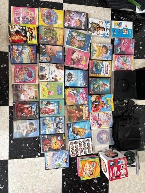 draagbare DVD spelen en lot kinder DVD's, Ophalen, Gebruikt