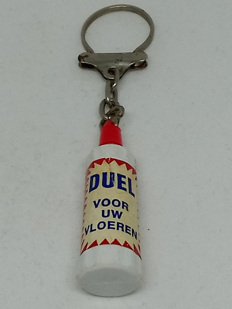 Vintage Reclame Sleutelhanger Duel – Voor Uw Vloeren - Schoo, Verzamelen, Ophalen of Verzenden, Gebruikt, Merk