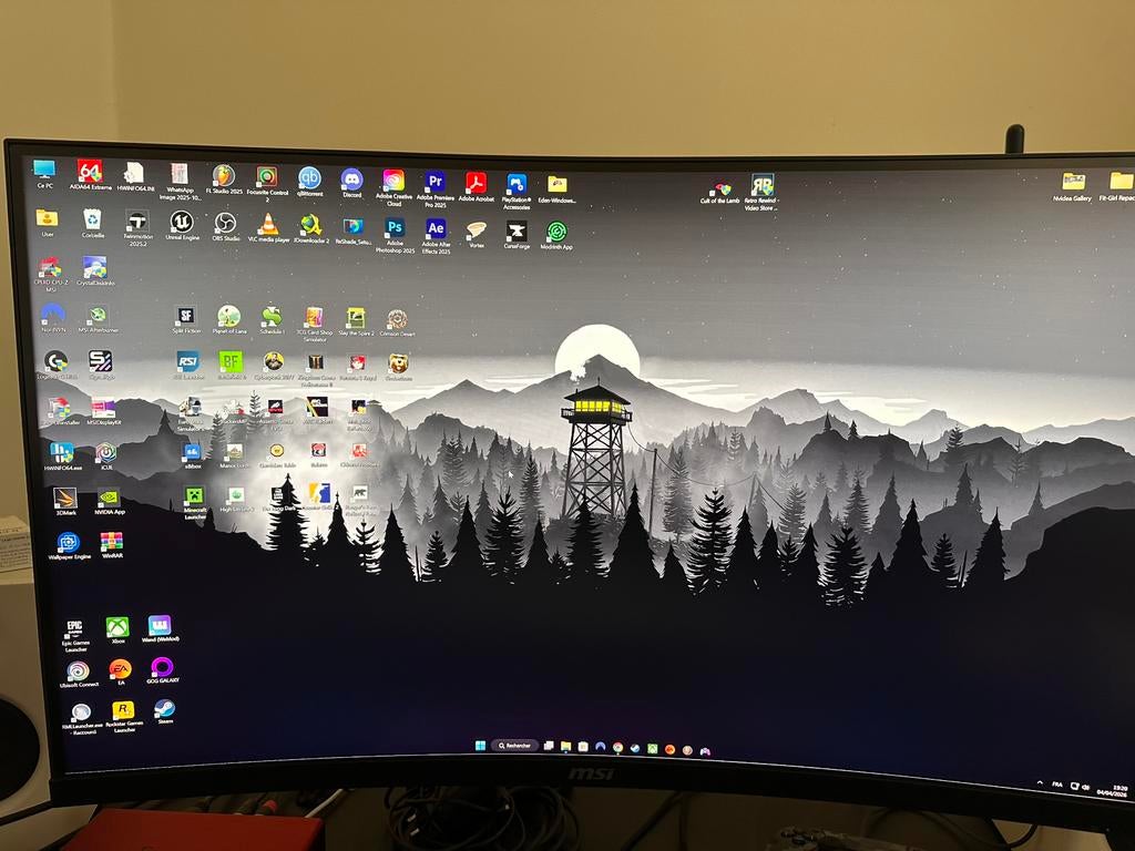 Écran moniteur MSI G321CU incurvé, Gaming, VA, Comme neuf, Enlèvement