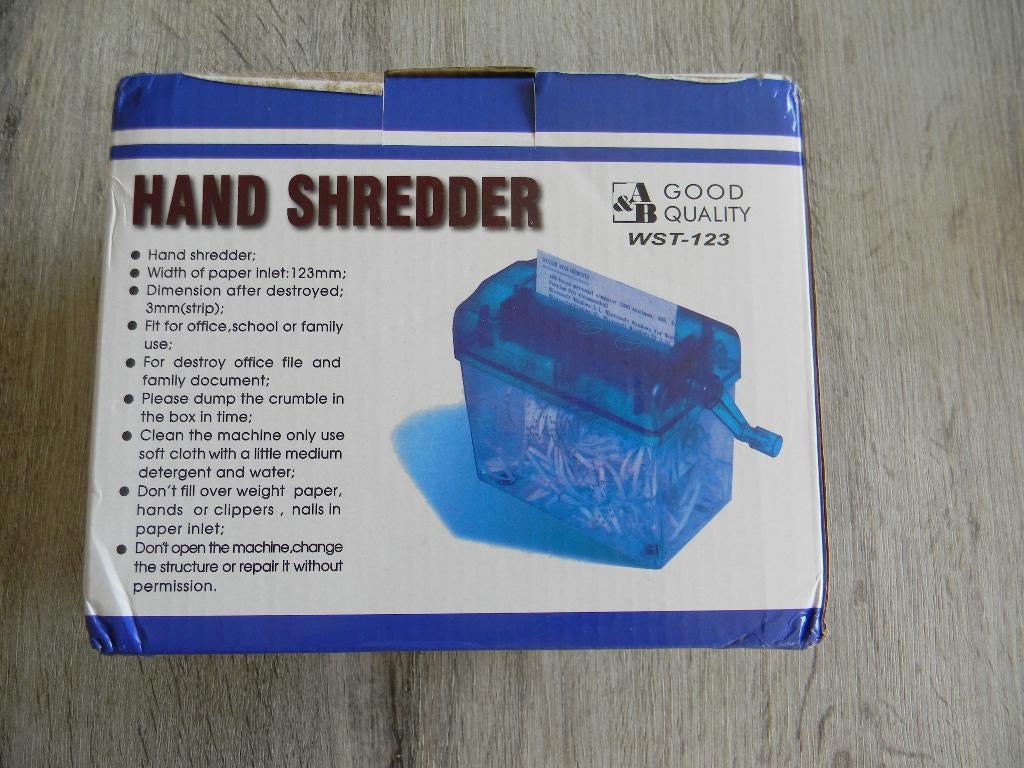 papierversnipperaar, Enlèvement, Comme neuf