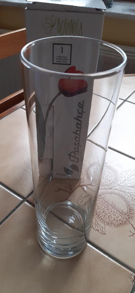 Vase cylindrique en verre, Neuf, Moins de 50 cm, Autres couleurs, Verre