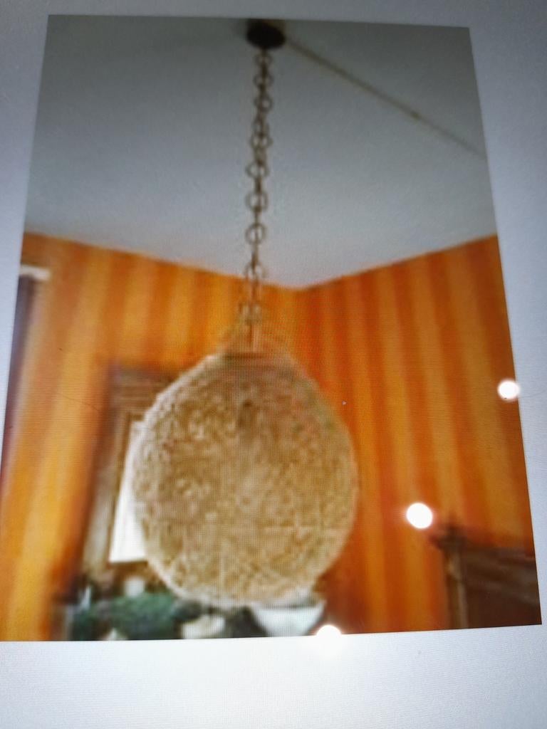 Vintage - Suspension boule en corde - diamètre 30 cm, Maison & Meubles, Enlèvement ou Envoi, Comme neuf