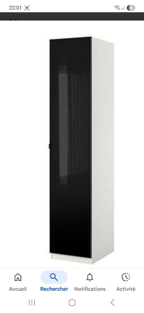 Portes dressing pax ikea, Verre, Comme neuf, Enlèvement, Moderne