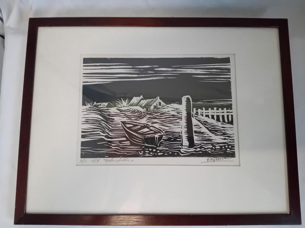 Houtgravure of linosnede, Antiek en Kunst, Ophalen of Verzenden