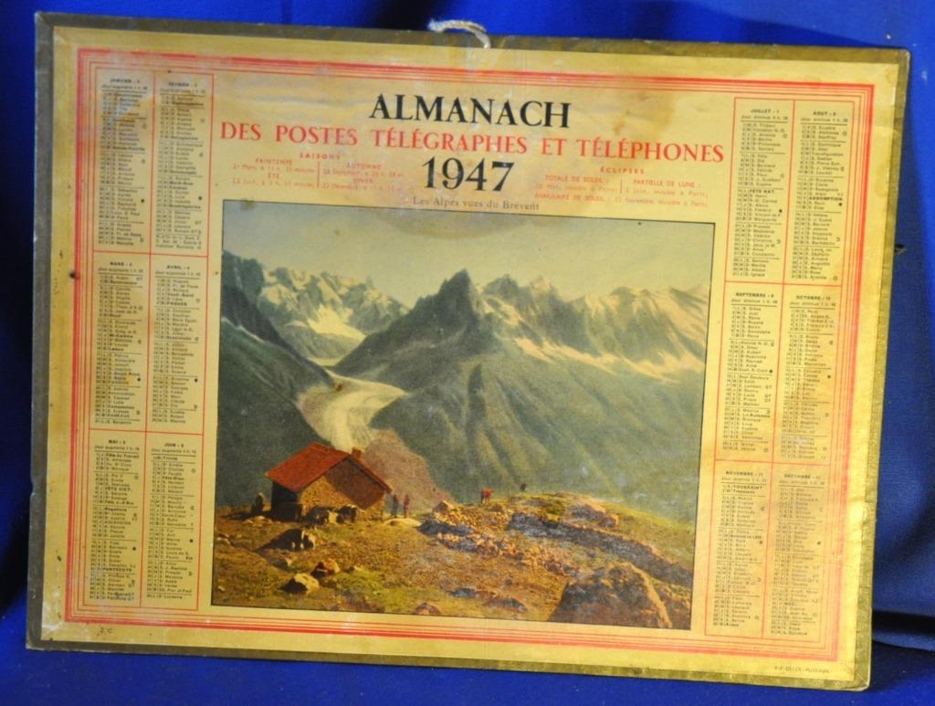 calendrier almanach des  PTT de 1947, Collections, Enlèvement ou Envoi, Utilisé