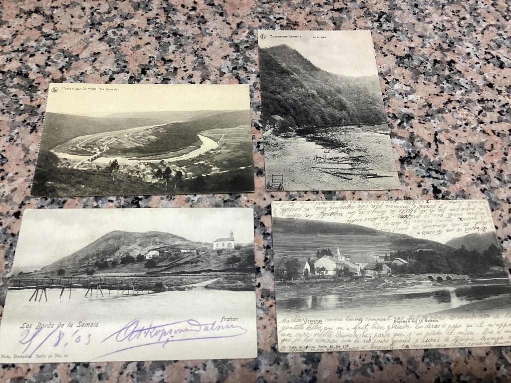 Lot de 4 cartes postales anciennes villages : Semois, Collections, Enlèvement ou Envoi, 1920 à 1940, Affranchie, Namur