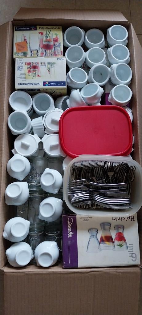 Verrines verrines blanches et en verre, Maison & Meubles, Enlèvement, Verre