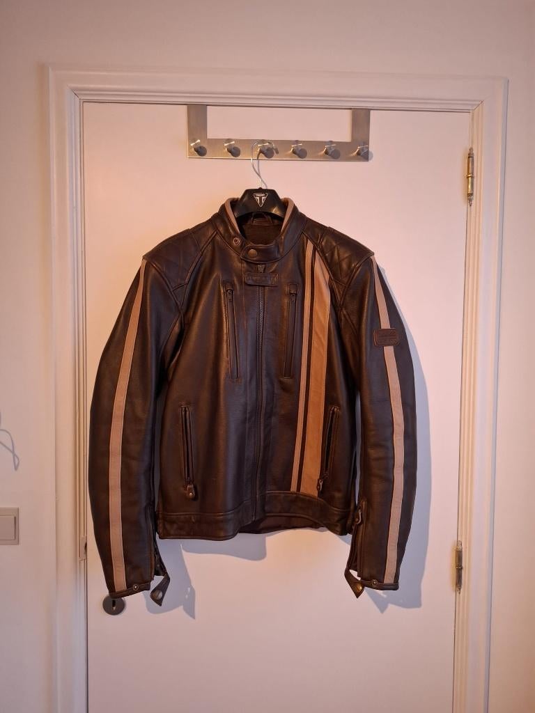 Lederen motorvest, Ophalen, Tweedehands, Heren, Triumph