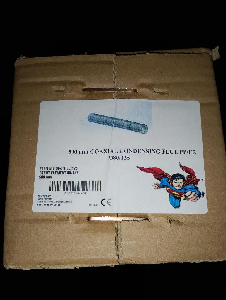 Concentrische buis 80/125 50cm lang nieuw, Overige materialen, Nieuw, Ophalen of Verzenden, Minder dan 2 meter