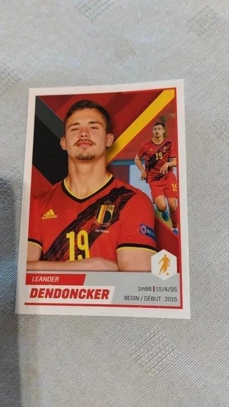 Panini / Sticker / Leander Dendoncker/Belgian Red Devils, Collections, Enlèvement ou Envoi, Neuf, Affiche, Image ou Autocollant