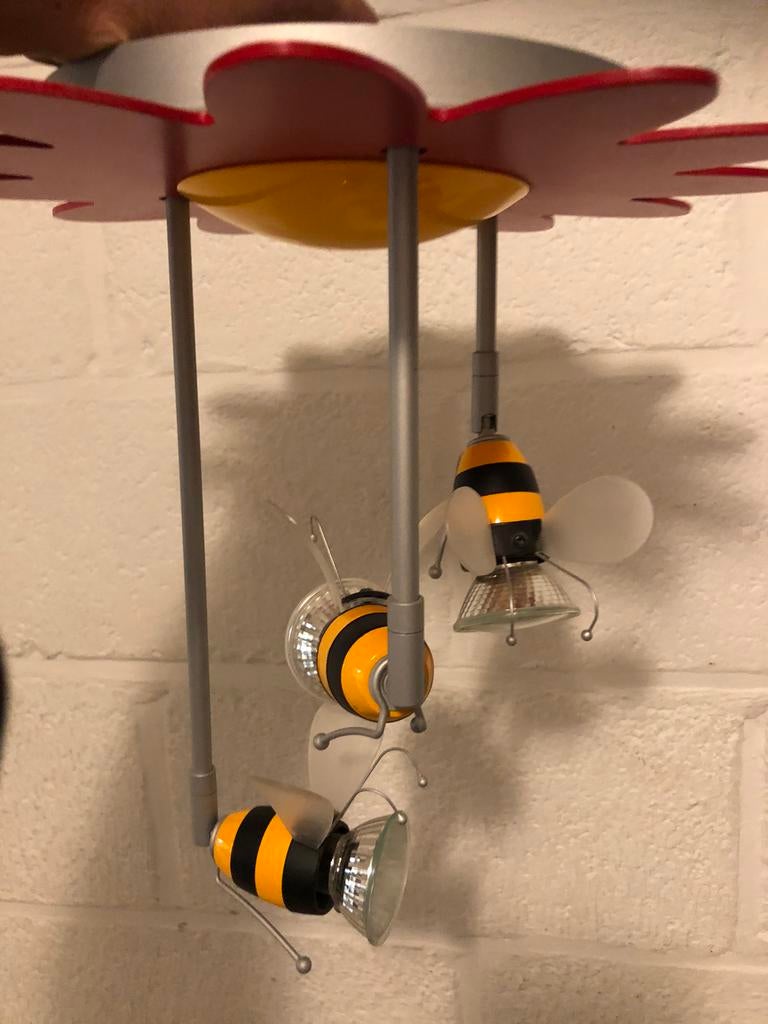 Vrolijke plafondlamp 3 spots, Ophalen, Zo goed als nieuw