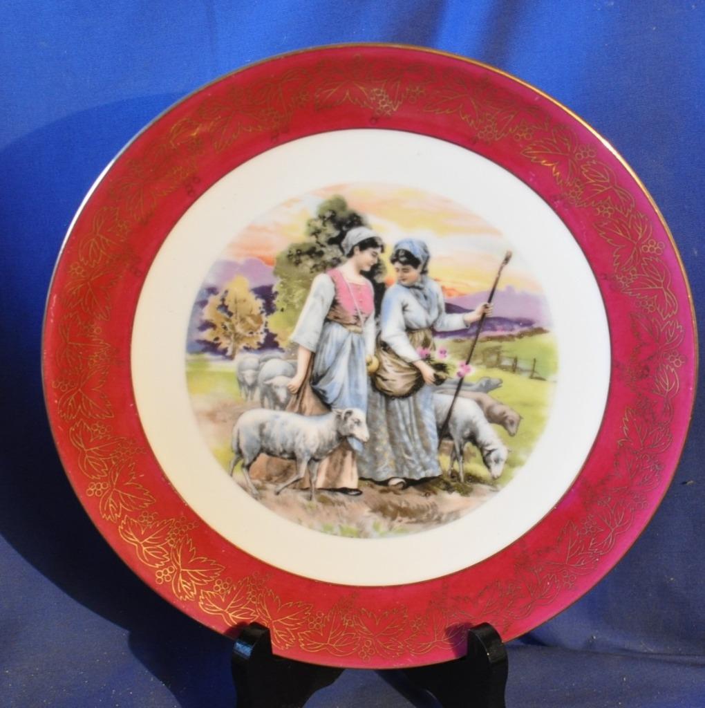 assiette en porcelaine herford decor bergères, Ophalen of Verzenden