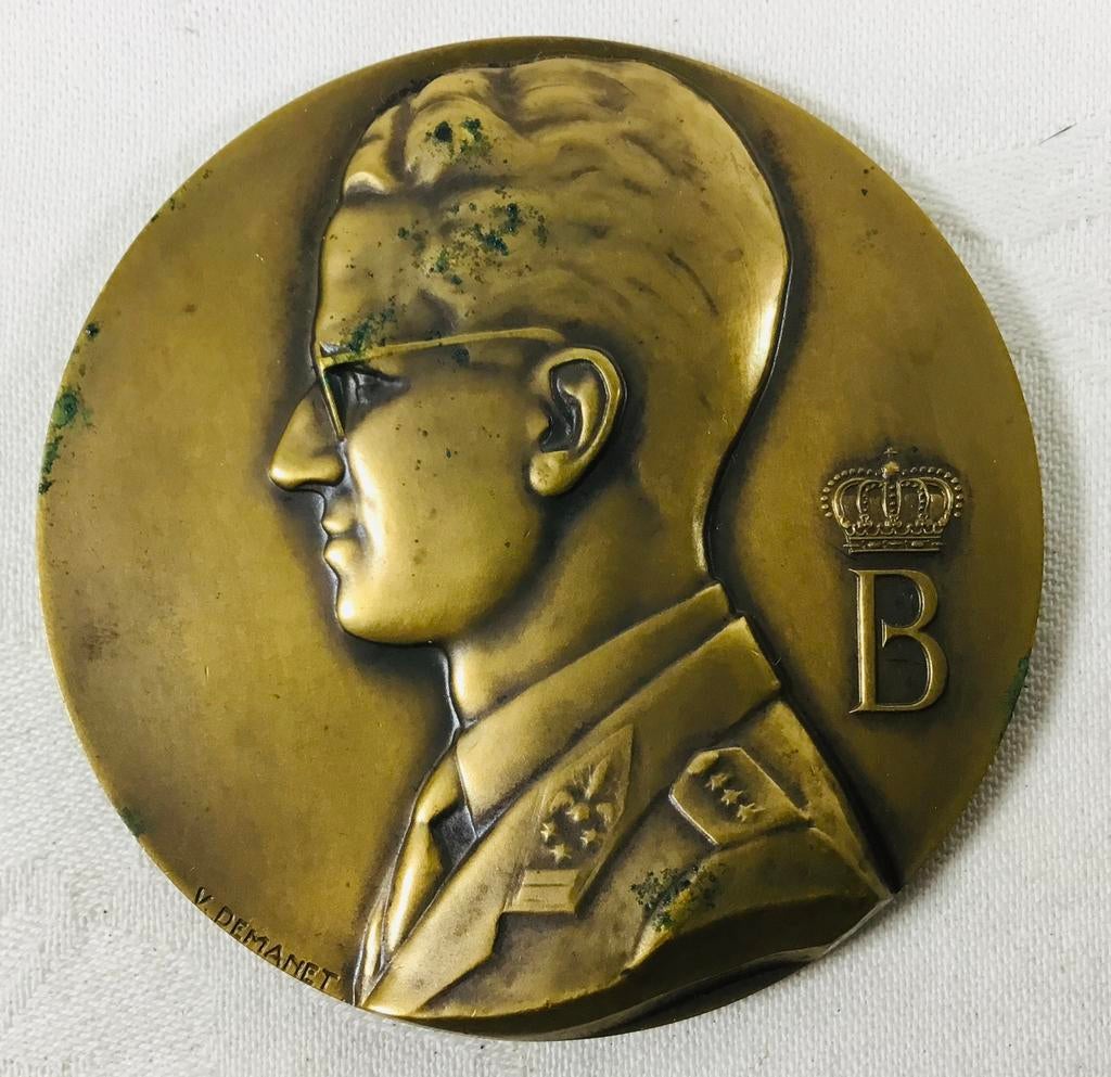 Médaille de bronze belge Baudouin 1960 V Demanet, Enlèvement ou Envoi, Bronze