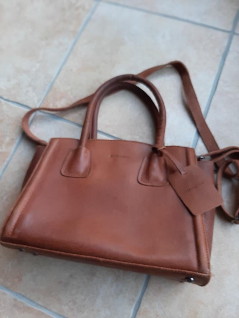 Burkely prachtige leren handtas/schoudertas/Tote bag NIEUW, Handtassen en Accessoires, Tassen | Schoudertassen, Nieuw, Overige merken