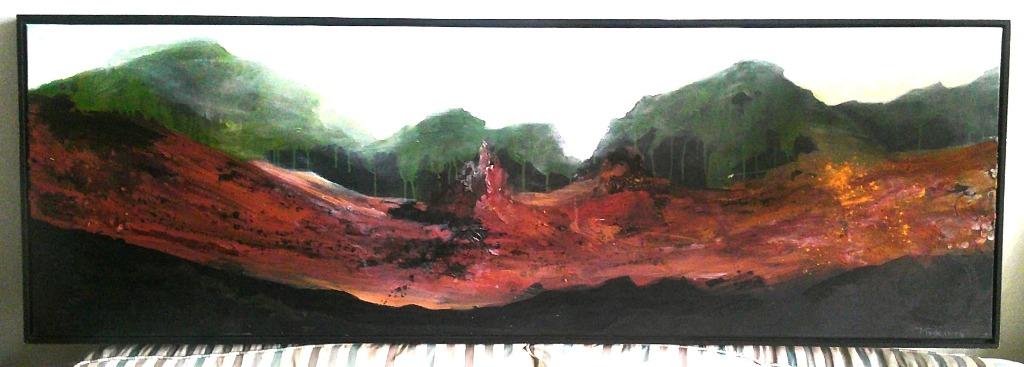 GROOT - Woeste grond - 55x170 - gesigneerd M x de Goeij, Ophalen