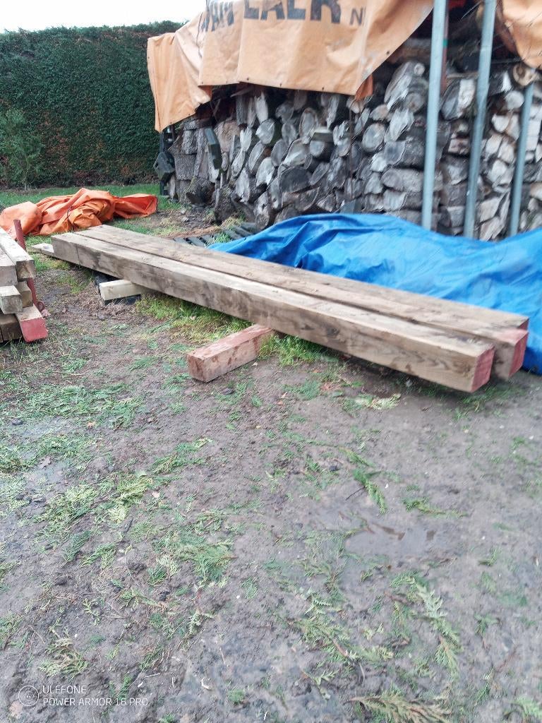 Houten balken (palen), Doe-het-zelf en Bouw, Hout en Planken, Ophalen, Grenen, Nieuw, Balk