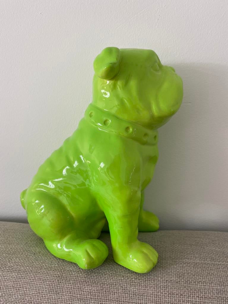 Spaarpot groene hond (porselein), Verzamelen, Ophalen, Nieuw, Steen, Aardewerk of Keramiek, Dier