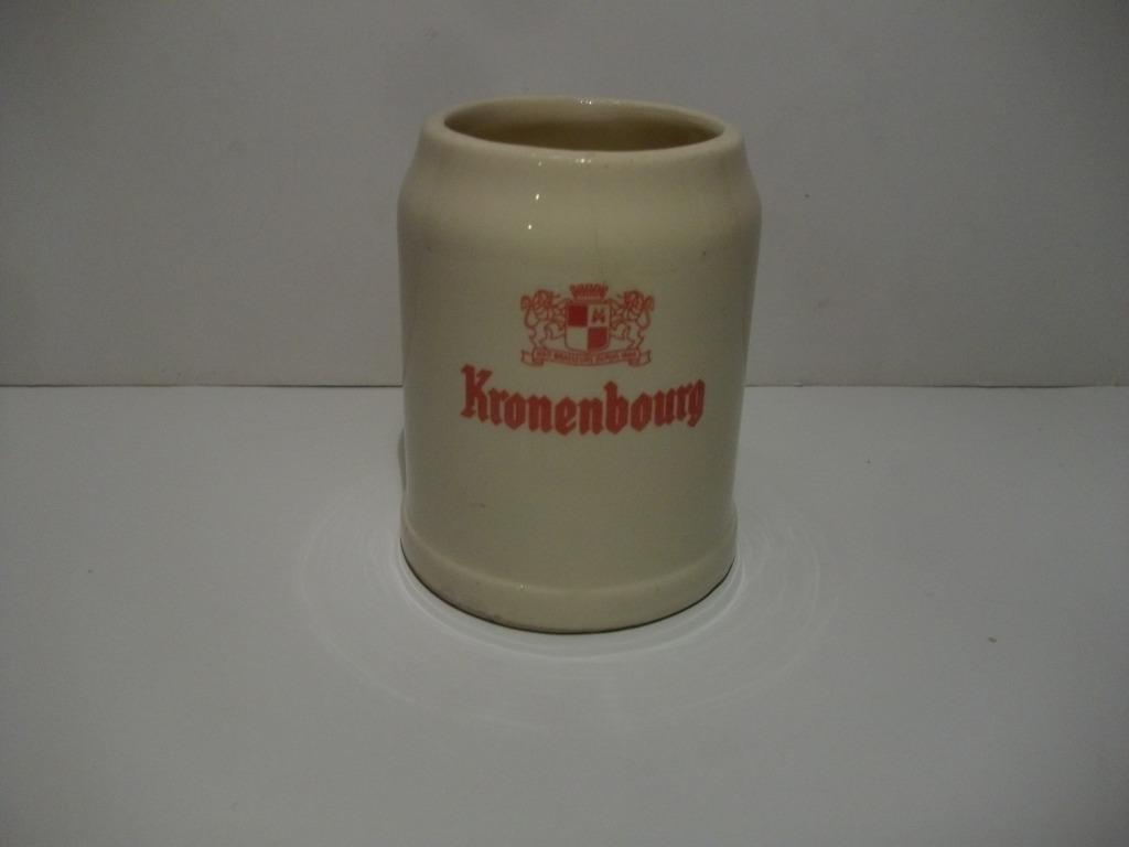 Bierkruik Kronenbourg - stempel: CRF Baudour Belgium, Ophalen of Verzenden