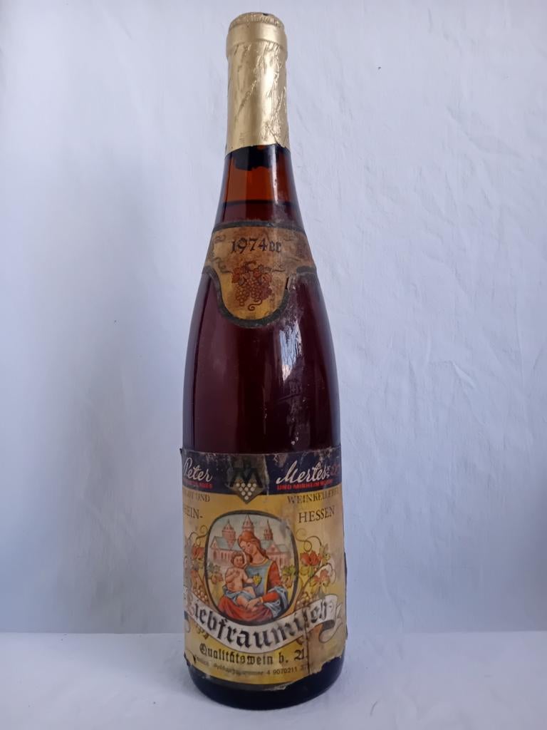 Ancienne bouteille de vin blanc 1974, Neuf, Enlèvement ou Envoi, Pleine, Vin blanc