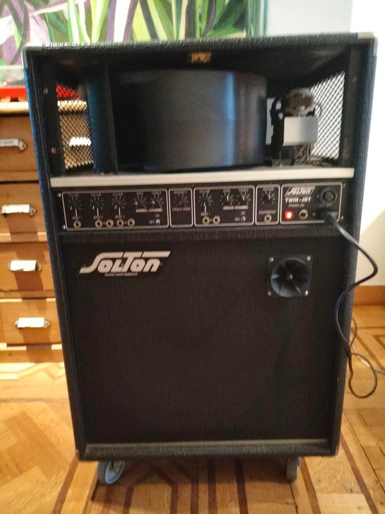 Solton Twin 200 Rotary / Twin Jet Amp – vintage – werkend, Muziek en Instrumenten, Versterkers | Bas en Gitaar, Ophalen