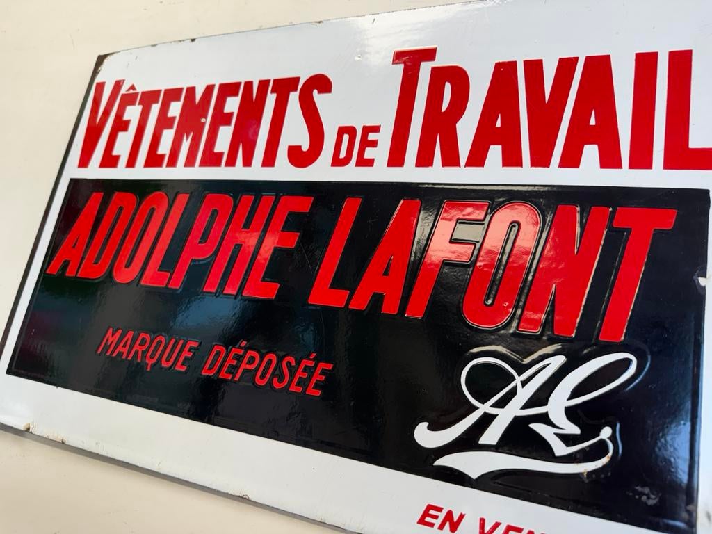 Adolphe Lafont emaille reclamebord, Ophalen of Verzenden, Gebruikt, Reclamebord