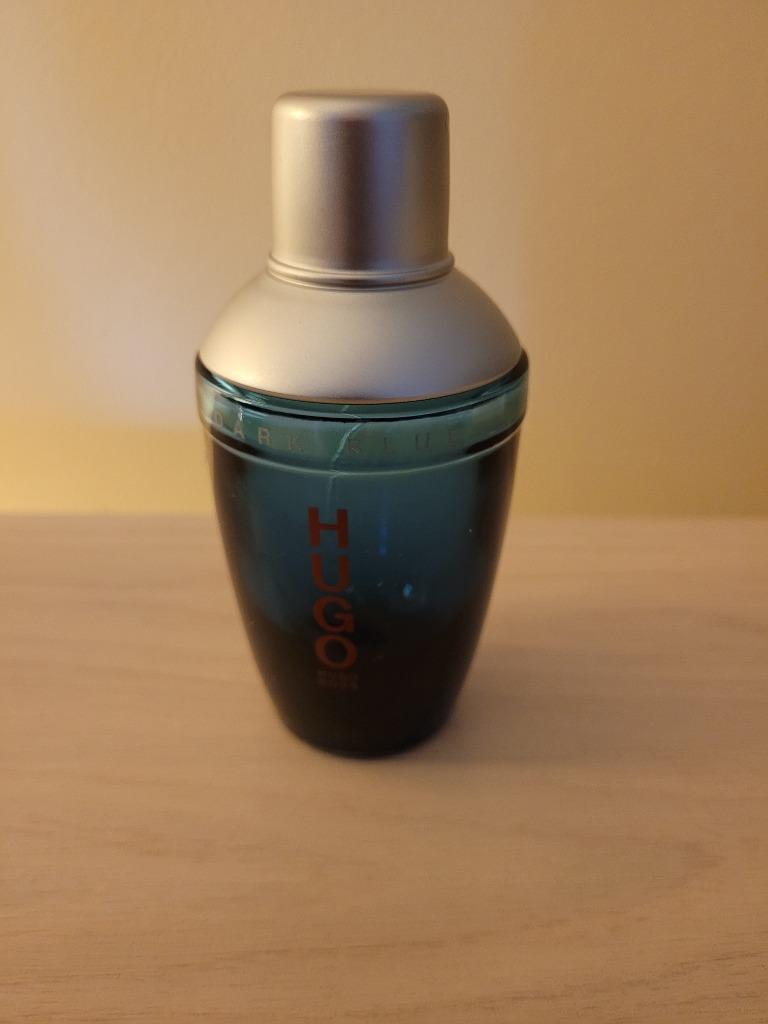 bouteille de parfum vide hugo boss dark blue 75 ml, Enlèvement ou Envoi, Utilisé, Bouteille de parfum