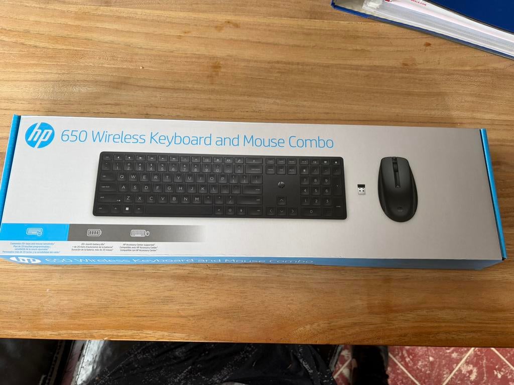 HP 650 wireless keyboard and mouse combo, Computers en Software, Toetsenborden, Toetsenbord en muis-set, Azerty, Ophalen of Verzenden