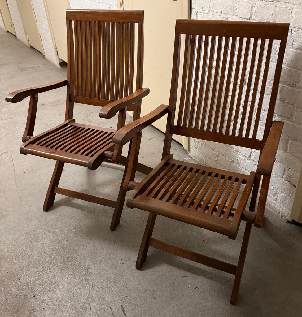 Tuinstoelen, Ophalen, Zo goed als nieuw, Teakhout, Inklapbaar
