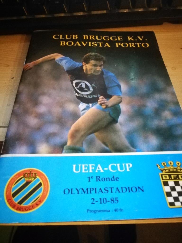 programma boekje Club Brugge- Boavista Porto 02-10-85, Ophalen, Gebruikt, Boek of Tijdschrift