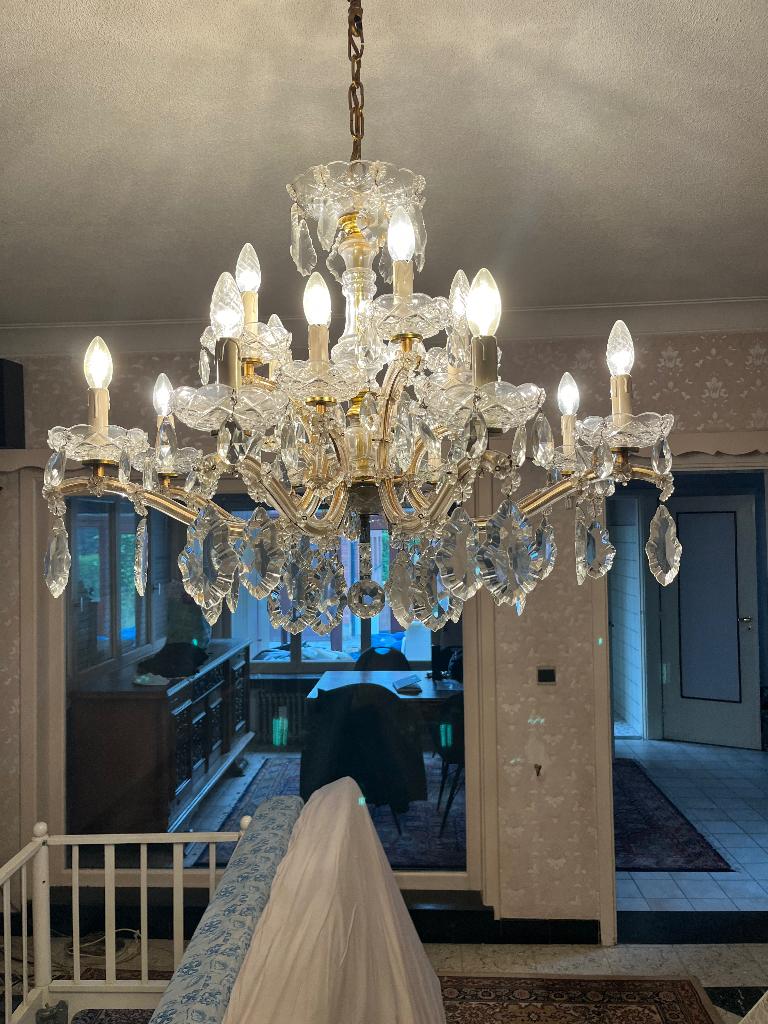 Kroonluchter (kristallen kroonluchter), Ophalen, Zo goed als nieuw, Glas