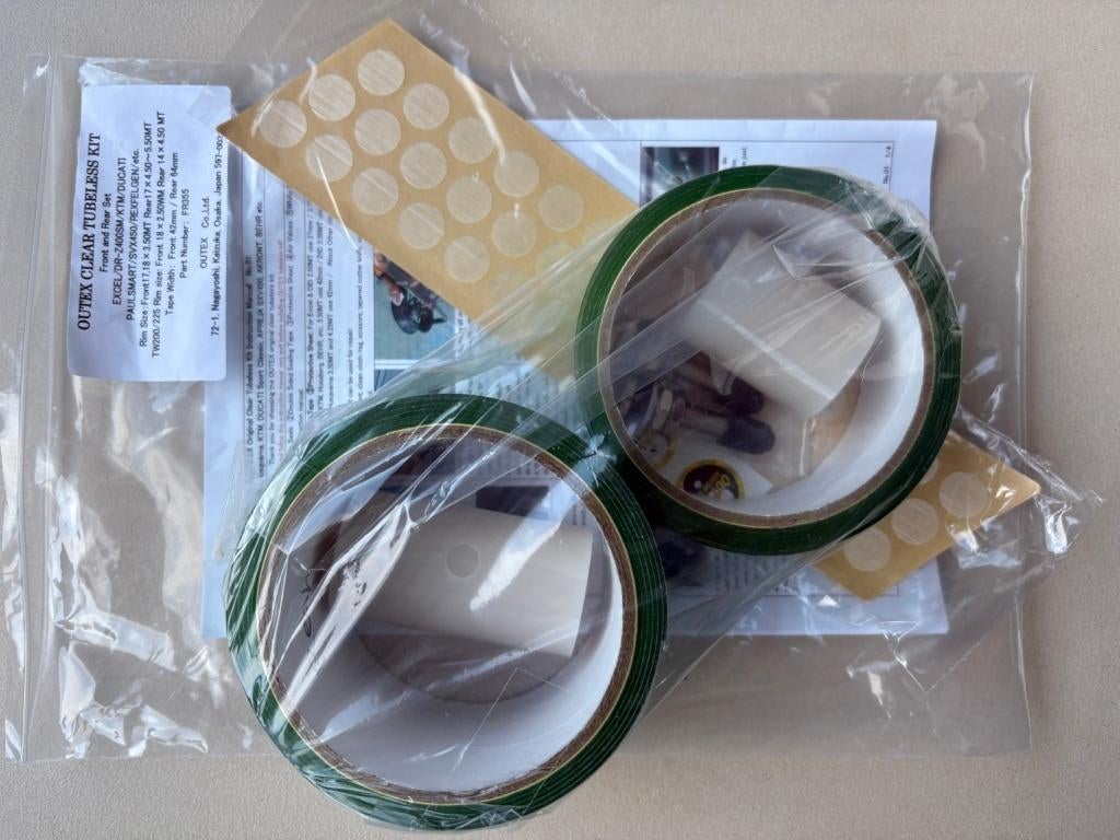 Outex kit om spaakvelen tubeless te maken, Motoren, Ophalen of Verzenden, Nieuw