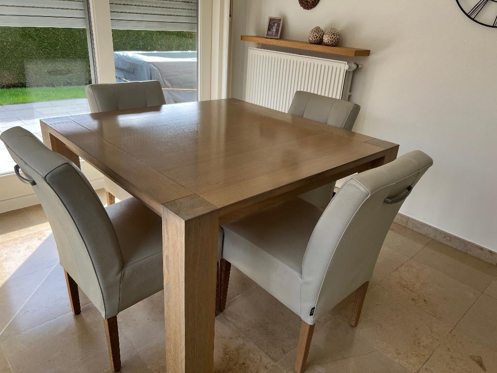eiken keuken tafel, Ophalen, Zo goed als nieuw, Vier personen, 100 tot 150 cm