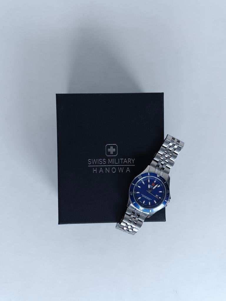 Tijdloos Hanowa Swiss Military horloge, Montre-bracelet, Autres marques, Enlèvement ou Envoi, Acier