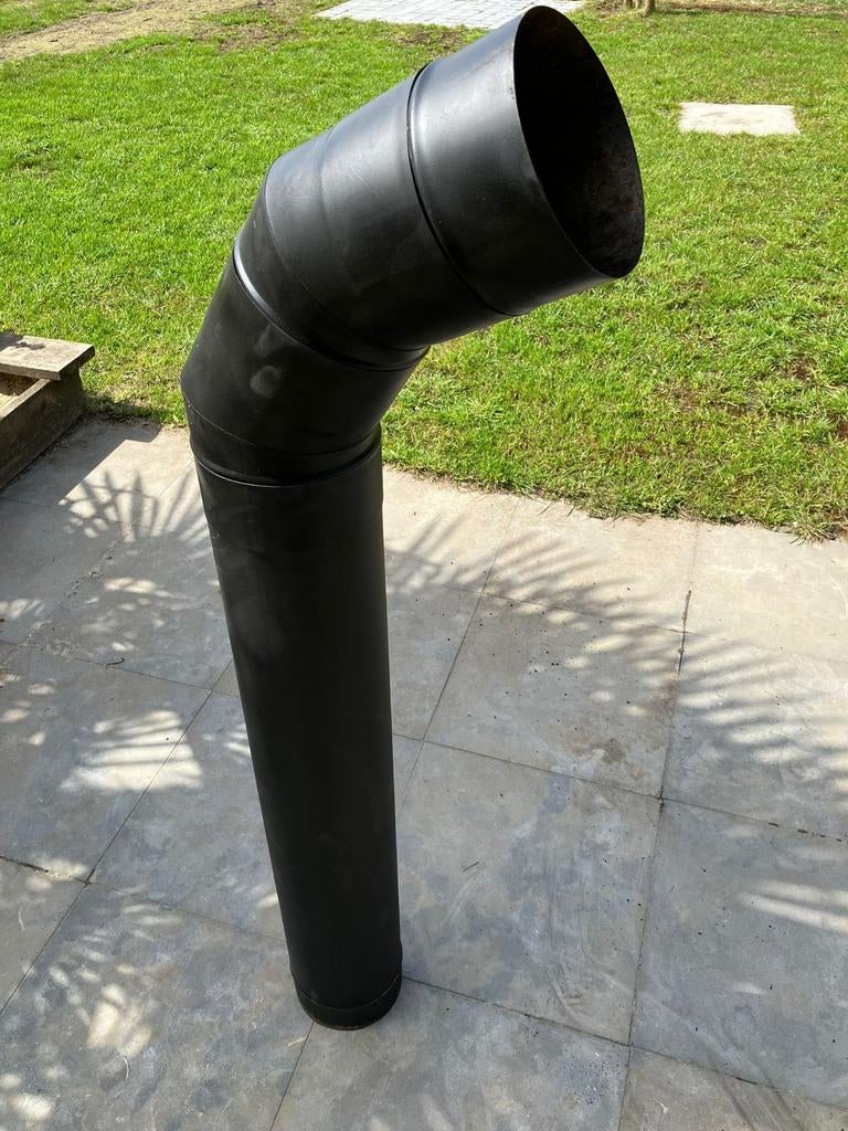 Kachelbuis inox 180mm met bochten en mofstuk, Doe-het-zelf en Bouw, Ophalen, Inox, Bochten