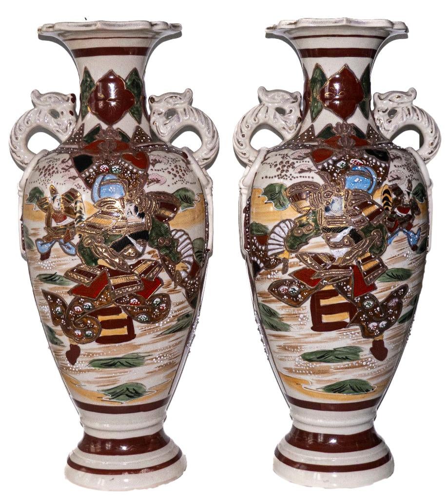 Paar Japanse Satsuma vazen, Antiek en Kunst, Antiek | Porselein, Ophalen