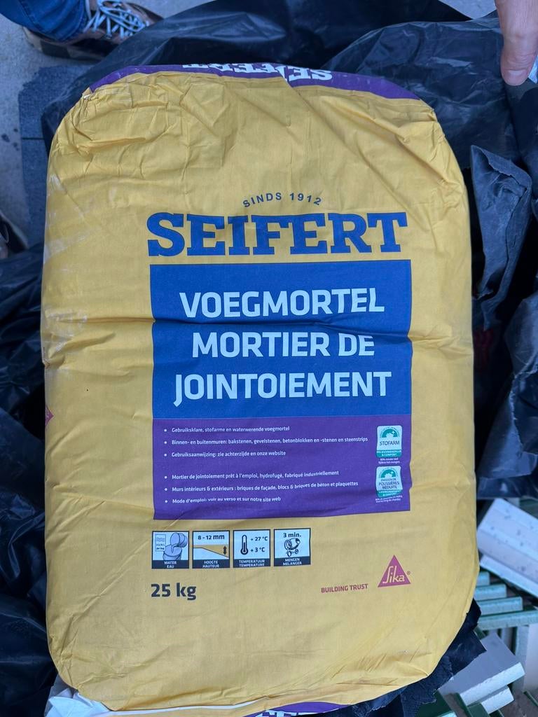 Seifert Voegmortel - 6 x 25kg, Ophalen, Zo goed als nieuw