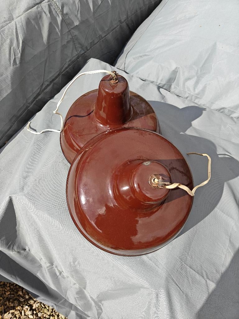 LAMPE SUSPENDUE EN ÉMAIL INDUSTRIEL, Enlèvement ou Envoi