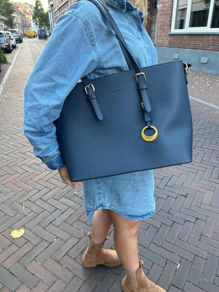 Shopper VIOLET HAMDEN donkerblauw, laptoptas , nieuw, Handtassen en Accessoires, Tassen | Schooltassen, Ophalen, Nieuw