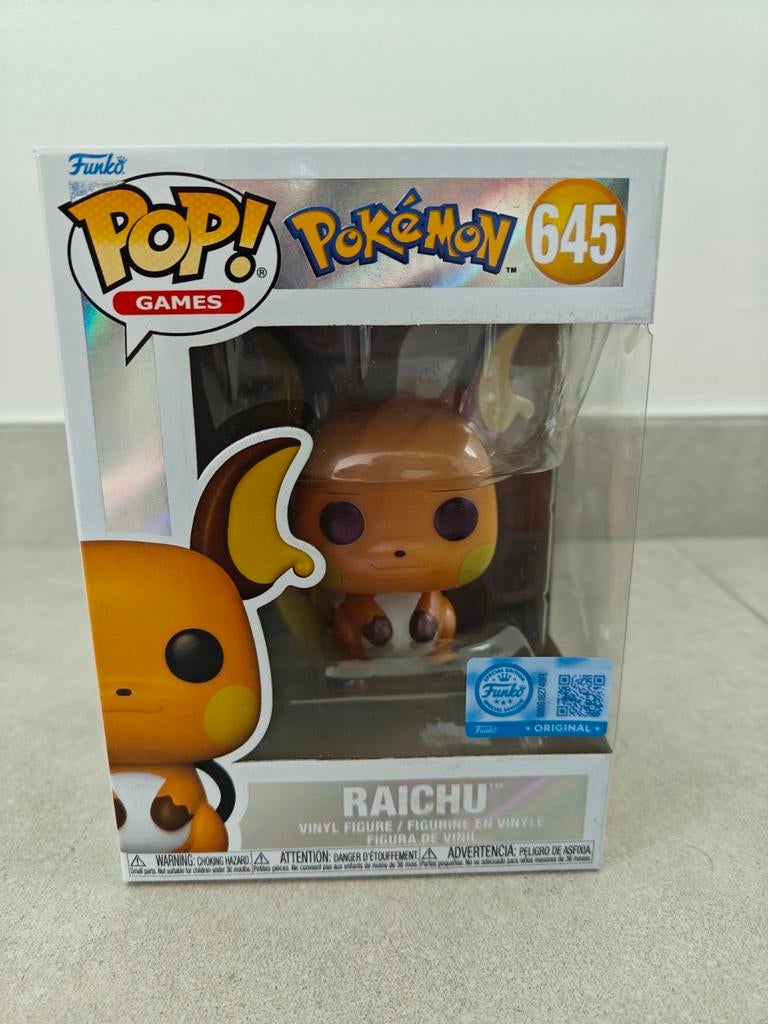 Raichu Funko Pop Pearlescent Pokémon Center exclusief, Collections, Jouets miniatures, Enlèvement ou Envoi