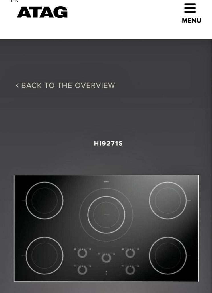 Superbe Taque induction 90cm ATAG, Neuf, Encastré, Enlèvement, Induction